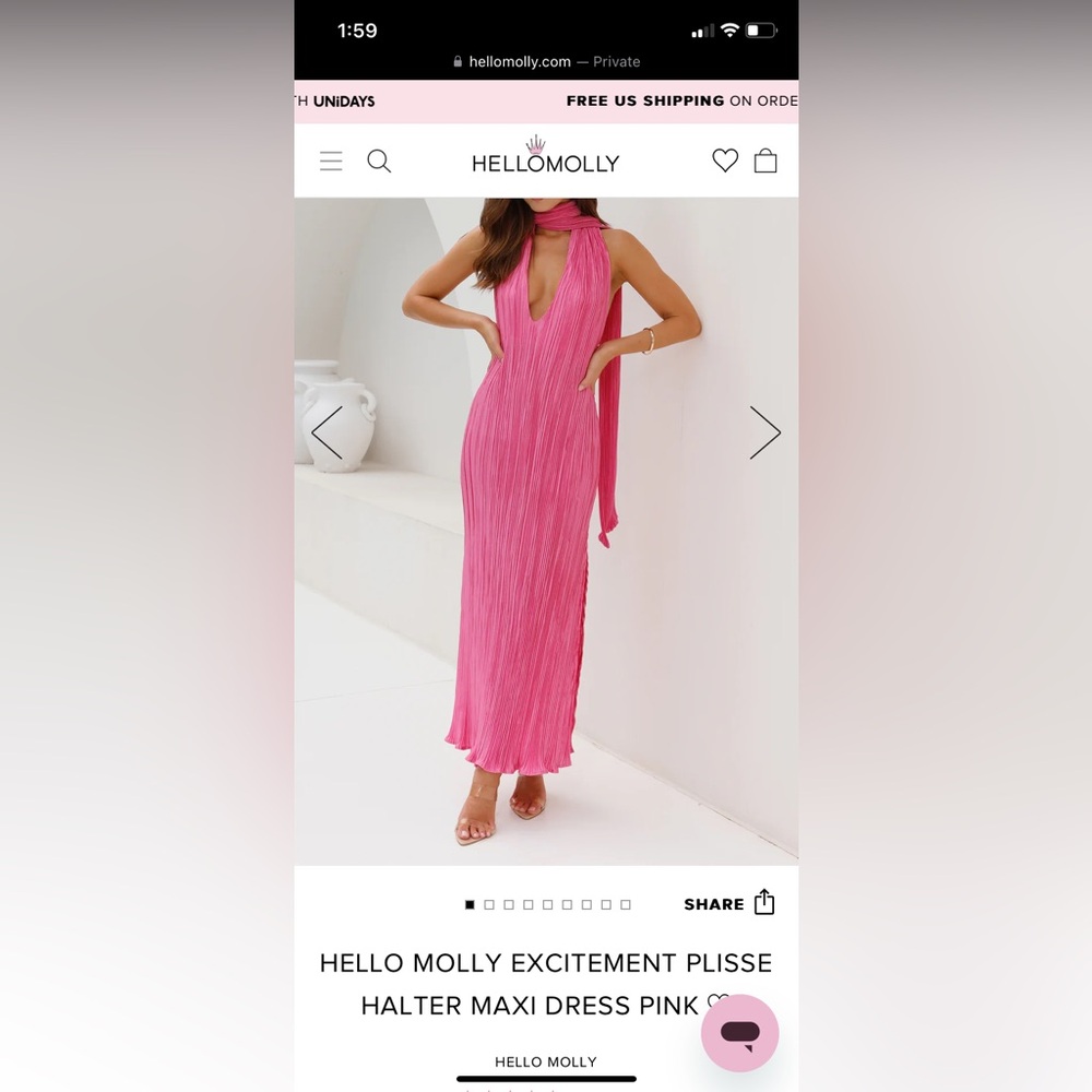 Hello molly excitement plisse halter maxi dress